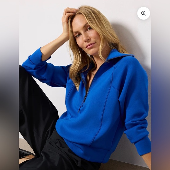 SPANX Tops - NWOT SPANX AirEssentials Cerulean Blue Quarter Zip Pullover, Size M